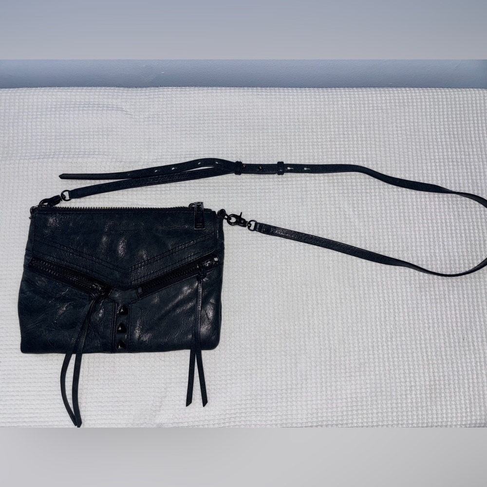 Botkier Black Leather Crossbody / Clutch – Soft Distressed Leather